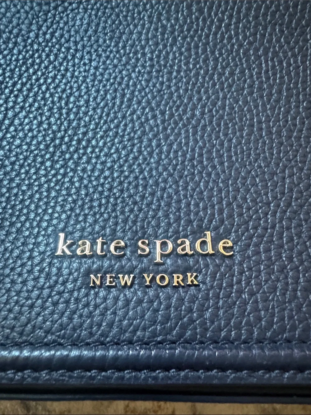 Kate Spade Navy blue Pebbled Leather Shoulder Bag with Detachable crossbodyStrap